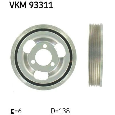 Bilde av SKF VKM 93311 Remskive Veivaksel 138 6 MINI: Countryman, Hatchback, BMW: 1 3 Sedan, PEUGEOT: 2008 Stasjonsvogn, 207 Hatchback