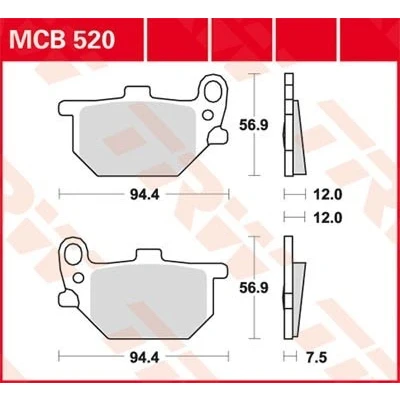 Bilde av TRW Organic Allround MCB520 Bremseklosser