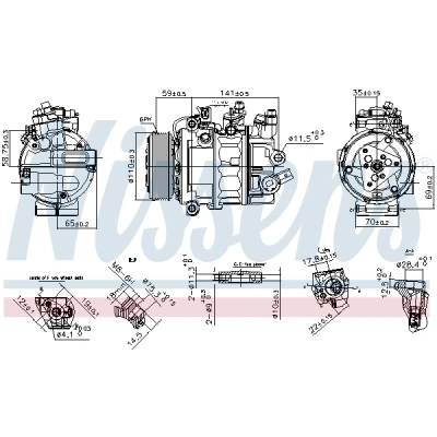 Bilde av NISSENS 890755 Kompressor 7SEU17C 12 PAG 46 R 134a