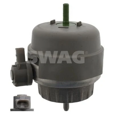 Bilde av SWAG 30 94 5082 Motorfeste venstre hydrolager m/elektrisk kobling med sprutbeskyttelsesdeksel 124 110 AUDI: A6 C6 Avant, Sedan