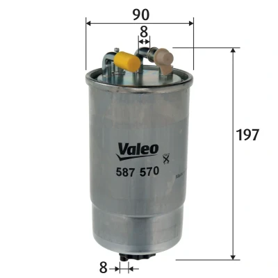 Bilde av VALEO 587570 Drivstoffilter ledningsfilter 8 OPEL: Corsa D Hatchback