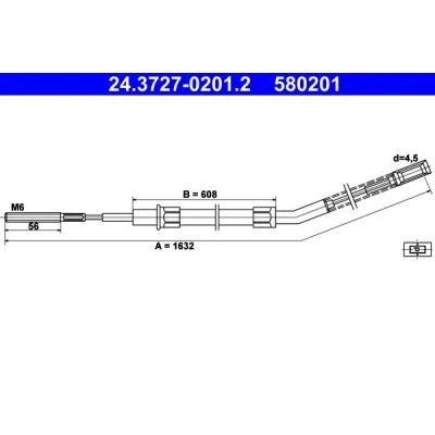 Bilde av ATE 24.3727 0201.2 Bremsekabel 1632 BMW: 3 Sedan