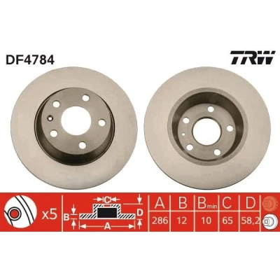 Bilde av TRW DF4784 Bremseskiver 286 12 5 112 fullt ut spraylakkert AUDI: TT Coupé, Roadster