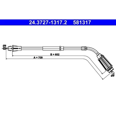 Bilde av ATE 24.3727 1317.2 Bremsekabel 709 VOLVO: S80 II