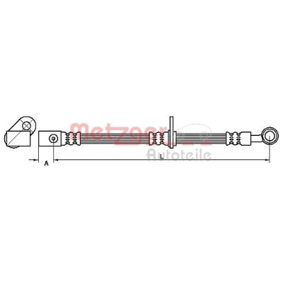 Bilde av METZGER 4111070 Bremseslange 531 HONDA: CIVIC 8 Hatchback