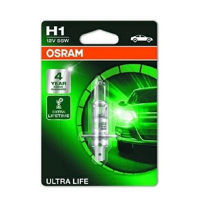 Bilde av OSRAM 64150ULT 01B Lyspære, fjernlys H1 12V 55W 3200K Halogen FORD: MONDEO 4 Turnier, S Max Mk1, Transit V363 Flatvogn lastebil / Chassis
