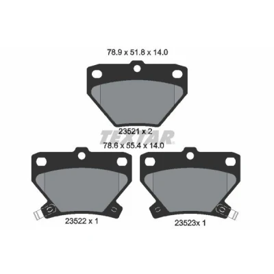 Bilde av TEXTAR 2352101 Bremseklosser med akustisk slitasjevarsel TOYOTA: Corolla IX Hatchback, Station Wagon, Prius II Liftback