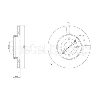 Bilde av METELLI 23 1870C Bremseskiver 256,0 20,0 4 62,2 ventilert spraylakkert