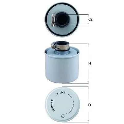 Bilde av MAHLE ORIGINAL LX 1245 Luftfilter 70,0 85,0 Filterinnsats