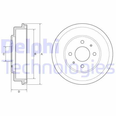 Bilde av DELPHI BF582 Bremsetrommel uten ABS sensorring, hjullager 249 HYUNDAI: ACCENT 2