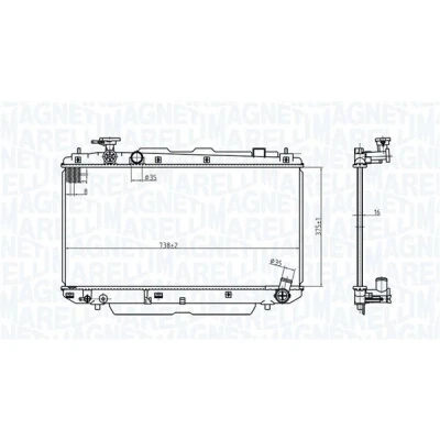 Bilde av MAGNETI MARELLI 350213176500 Radiator 375 738 16 Kjøleribber loddet TOYOTA: RAV4 II SUV