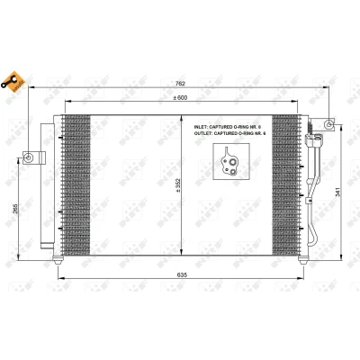 Bilde av NRF EASY FIT 35798 Kondensator med tørker, tetningsring 12,9 8,2 Aluminium 610