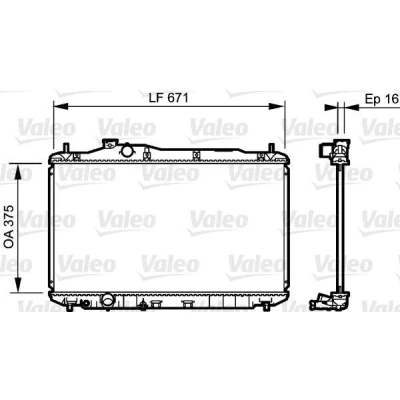 Bilde av VALEO 735243 Radiator Aluminium 375 677 16 uten kjølemiddelregulator Kjøleribber loddet HONDA: CIVIC 8 Hatchback