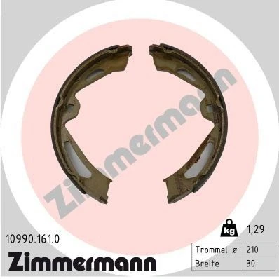 Bilde av ZIMMERMANN 10990.161.0 Bremsesko 210mm 30mm uten vippearm, Bildet viser leveranseinnholdet PORSCHE: Cayenne Coupé