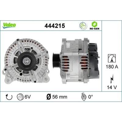 Bilde av VALEO 444215 Dynamo 14V 180A AUDI: A6 C6 Avant, A4 B8 A7 Sportback
