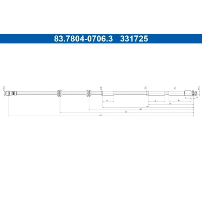 Bilde av ATE 83.7804 0706.3 Bremseslange 670mm
