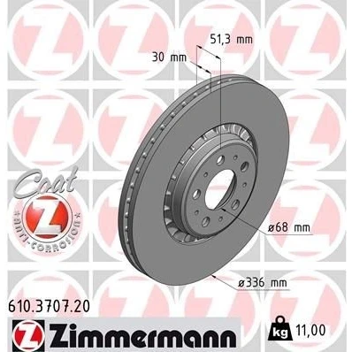 Bilde av ZIMMERMANN COAT Z 610.3707.20 Bremseskiver 336 30 10/5 5 108 utvendig ventilert belagt VOLVO: XC90 I