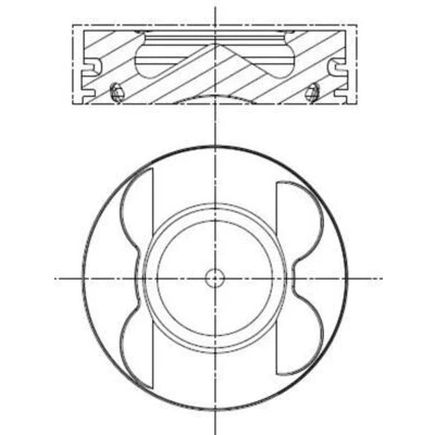 Bilde av MAHLE ORIGINAL 001 PI 00107 000 Motorstempel 83,01 for sylinder 4 6 med kolberingbærer, kjølekanal