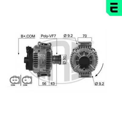 Bilde av Dynamo, chrysler,jeep,mercedes benz, 04801 250AA, 250AB, 250AC, 250AD, 642 154 02 02, 04 A