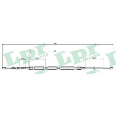 Bilde av LPR C0811B Bremsekabel 1620/940 Trommelbrems SKODA: Octavia 1 Combi