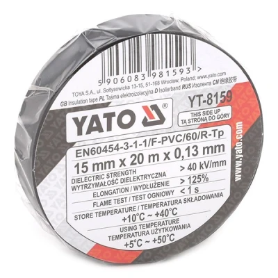 Bilde av YATO YT 8159 Klebebånd 15 svart PVC 20 ensidig