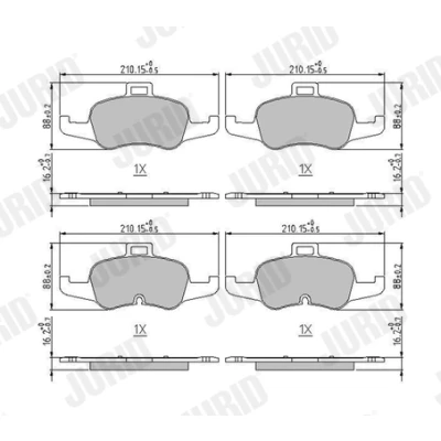 Bilde av JURID 573786J Bremseklosser klargjort for slitasjeindikator AUDI: TT Coupé