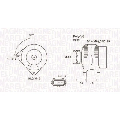 Bilde av MAGNETI MARELLI 063731591010 Dynamo 14V 120A BMW: 3 Sedan, 5 Touring, Sedan