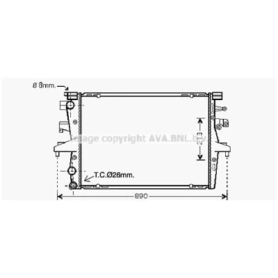 Bilde av PRASCO SU2043 Radiator Aluminium 670 424 25 Kjøleribber loddet SUBARU: LEGACY 1