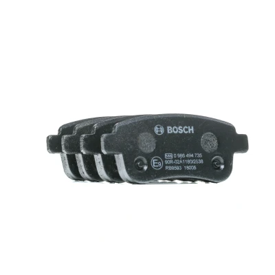 Bilde av BOSCH 0 986 494 735 Bremseklosser Low Metallic med skruer, montageanvisning RENAULT: Zoe, MEGANE 3, GRAND SCENIC 3