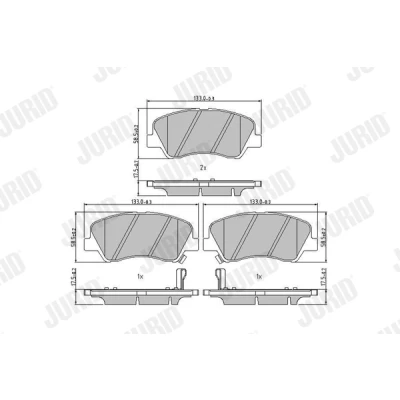 Bilde av JURID 573368J Bremseklosser med akustisk slitasjevarsel uten tilbehør KIA: Rio 3, CARENS 4, HYUNDAI: i20 II Hatchback, Elantra V Sedan