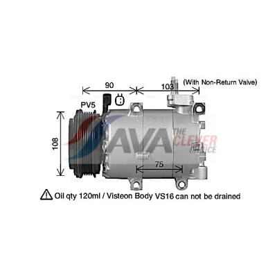 Bilde av Kompressor, klimaanlegg 12V ford focus iii, sedan skåp/halvkombi turnier iii OE 1872150, 2032816, F1F119D629AA