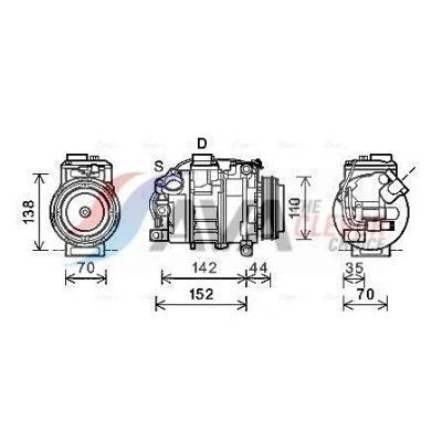 Bilde av Kompressor, klimaanlegg 12V alpina, bmw, rolls royce OE 64509154072, 64526823544, 64529154072