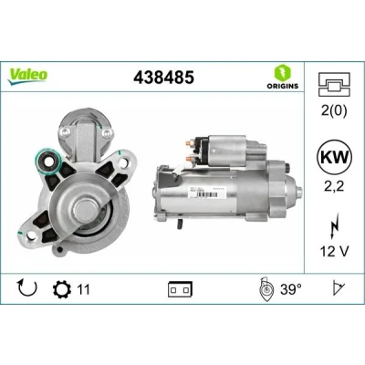 Bilde av VALEO 438485 Starter 12 2,2 11 FORD: MONDEO 4 Turnier, S Max Mk1, Galaxy Mk2 MPV, VOLVO: V50, V70 3
