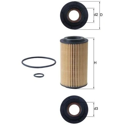 Bilde av MAHLE ORIGINAL OX 153D4 Oljefilter Filterinnsats CHRYSLER: PT Cruiser Stasjonsvogn