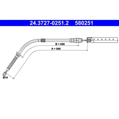 Bilde av ATE 24.3727 0251.2 Bremsekabel 846 MINI: Hatchback