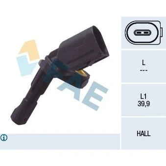 Bilde av FAE 78102 ABS sensor venstre bakaksel uten kabel aktiv 2 VOLKSWAGEN: GOLF 5, Tiguan I, 6, SKODA: Octavia Combi, Yeti