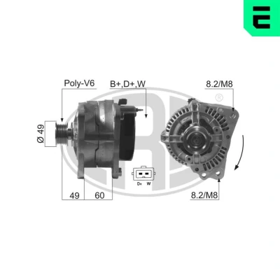 Bilde av ERA 210621A Dynamo 14V 85A VOLKSWAGEN: Transporter 4 Bus, 4, Golf AUDI: A3 Hatchback