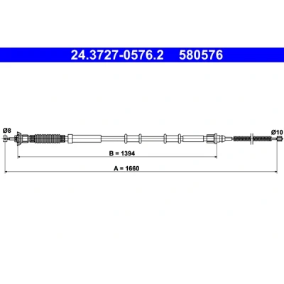 Bilde av ATE 24.3727 0576.2 Bremsekabel 1660