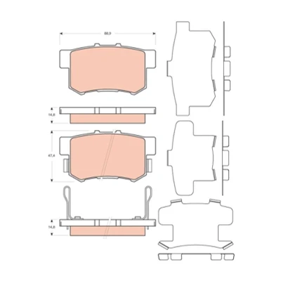 Bilde av TRW GDB3447 Bremseklosser med akustisk slitasjevarsel SUZUKI: SX4 I Hatchback, SWIFT 3, HONDA: Insight II Accord 7 Tourer