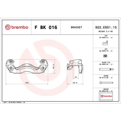 Bilde av Bremsecaliper holder sett BREMBO F BK 016