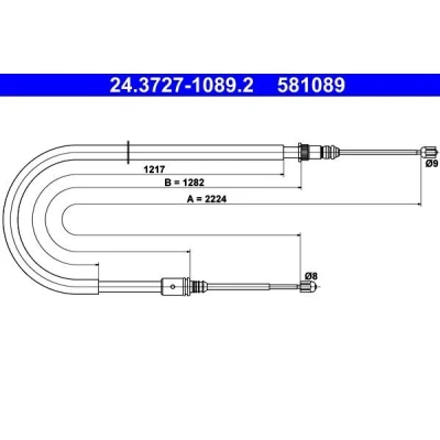 Bilde av ATE 24.3727 1089.2 Bremsekabel 2224