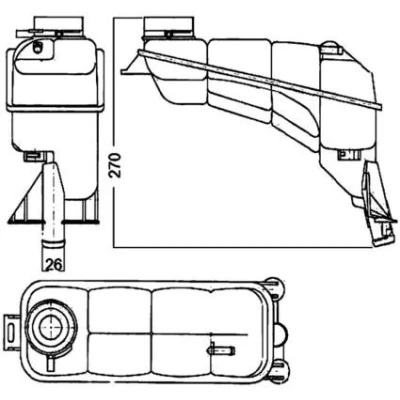 Bilde av MAHLE ORIGINAL CRT 117 000S Ekspansjonstank uten deksel, sensor MERCEDES BENZ: E Klasse T modell