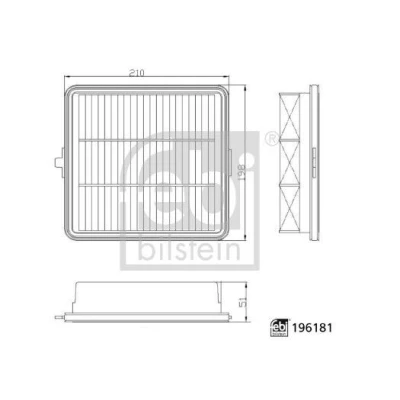 Bilde av FEBI BILSTEIN 196181 Luftfilter 51mm 198mm 210mm Filterinnsats