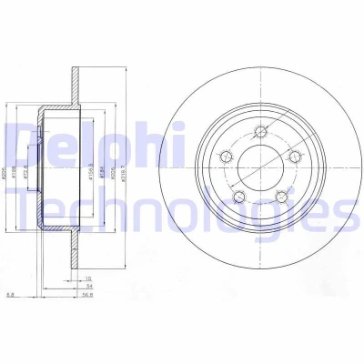 Bilde av DELPHI BG4074 Bremseskiver 320 10 5 fullt ut oljet ubehandlet uten hjullager, ABS sensorring CHRYSLER: 300C Sedan