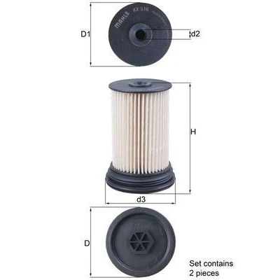 Bilde av MAHLE ORIGINAL KX 516/S Drivstoffilter Filterinnsats OPEL: Antara, CHEVROLET: Captiva