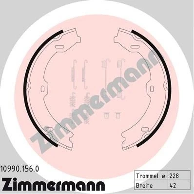 Bilde av ZIMMERMANN 10990.156.0 Handbromsbackar Bildet viser leveranseinnholdet