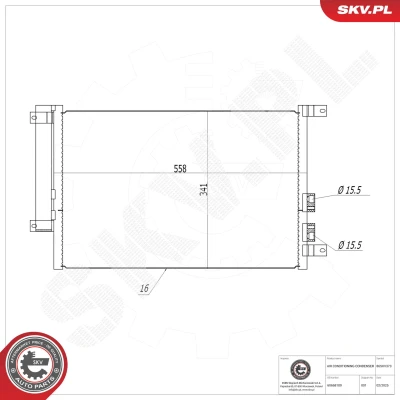 Bilde av Kondensator, klimaanlegg Esen skv 86SKV373 alfa romeo 147, 156, 156 sportwagon, gt OE 60668109, 60679629