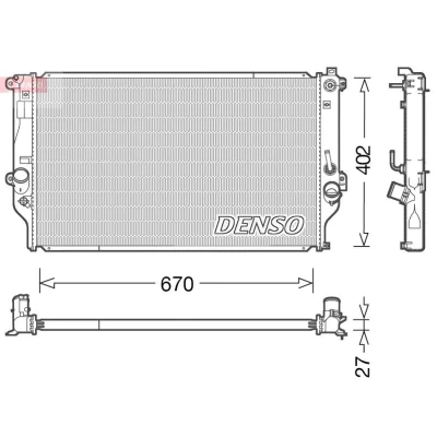 Bilde av DENSO DRM50092 Radiator 670 430 27