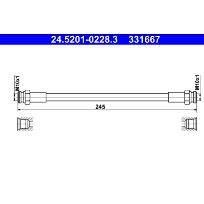 Bilde av ATE 24.5201 0228.3 Bremseslange 245
