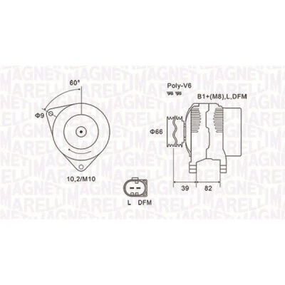 Bilde av MAGNETI MARELLI 063731588010 Dynamo 14V 120A AUDI: A6 C5 Avant, A4 B7 B5 Sedan, VOLKSWAGEN: Passat GP Stasjonsvogn, Sedan